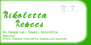 nikoletta kepecs business card